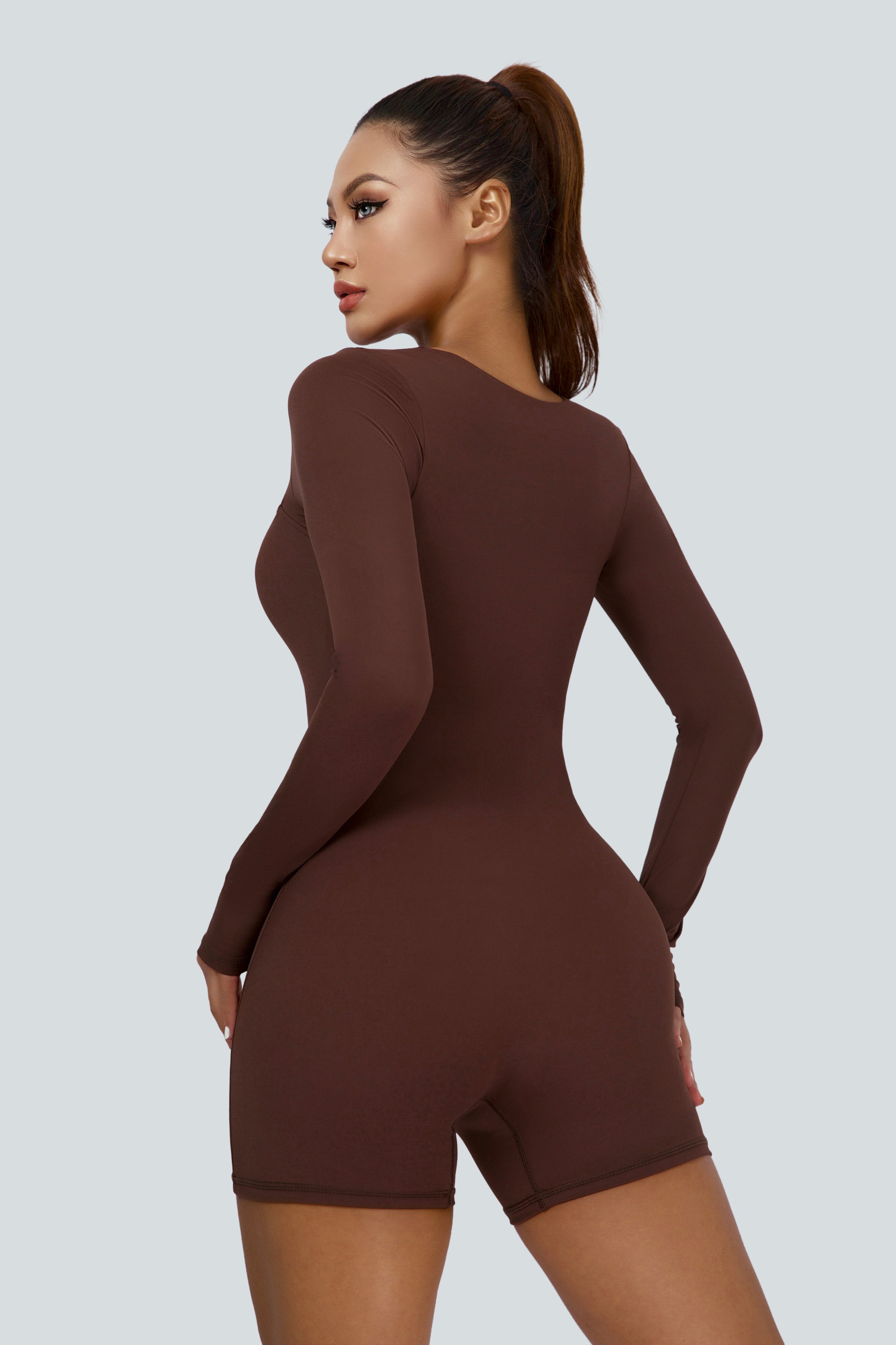 Square Neckline Long Sleeves Bodysuit