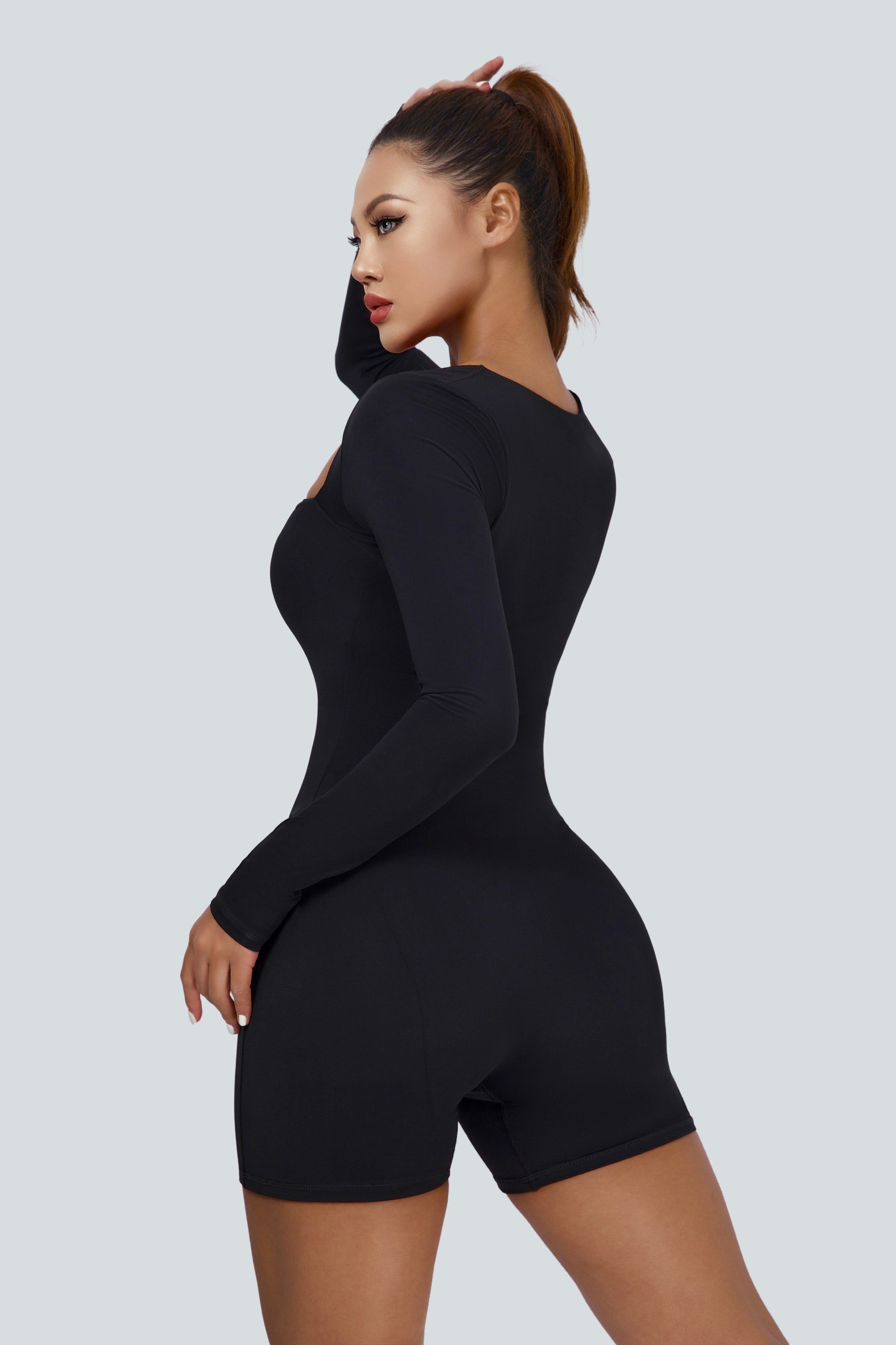 Square Neckline Long Sleeves Bodysuit