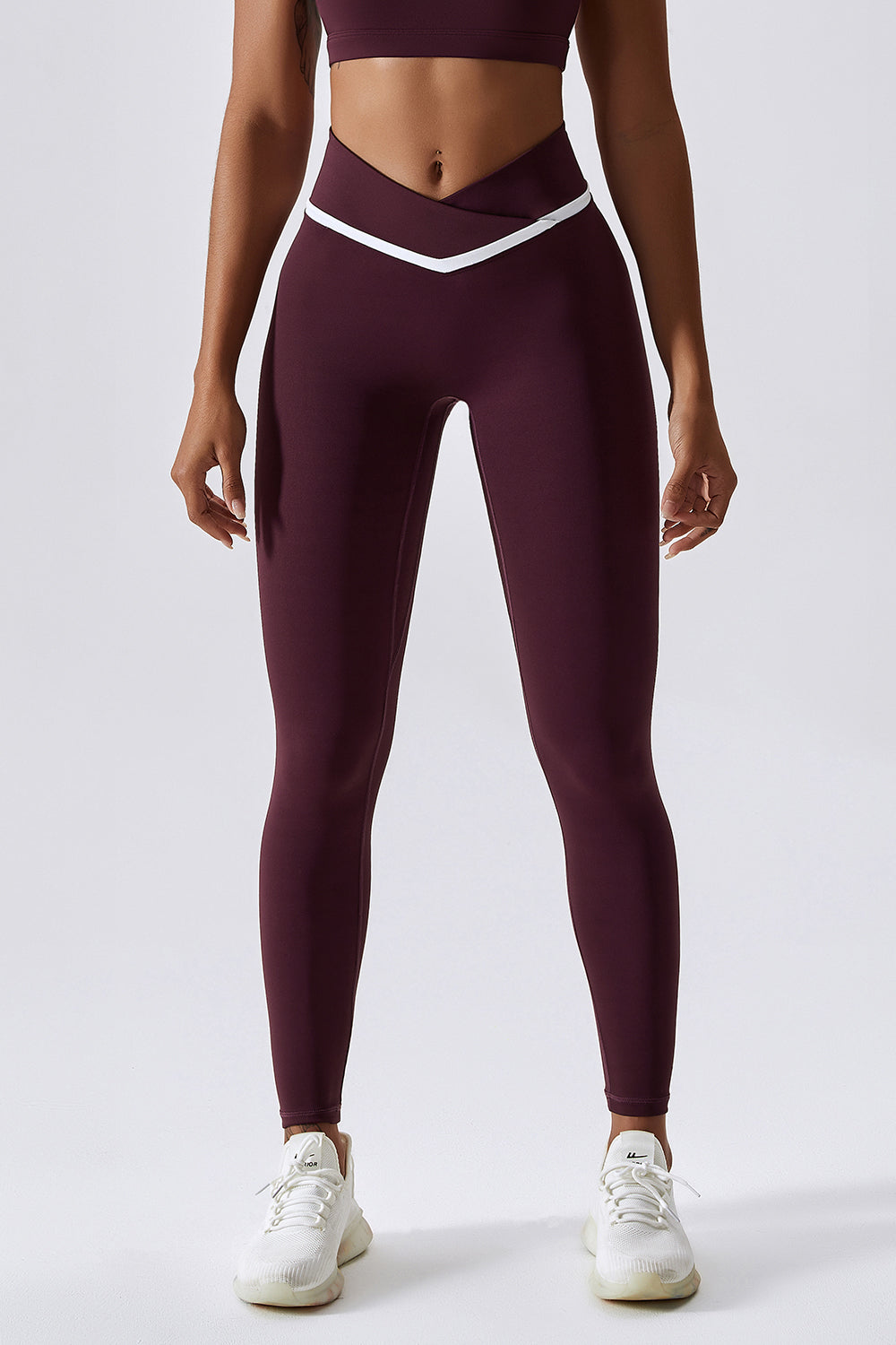 Contrast Trim V-Waist Gym Leggings