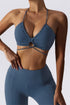 Criss Cross Straps Sports Bra with Drawstring  - Stylish and Functional