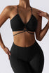 Criss Cross Straps Sports Bra with Drawstring  - Stylish and Functional