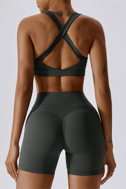 Crossover Back Bra Top – Stylish &amp; Supportive for Active Wear