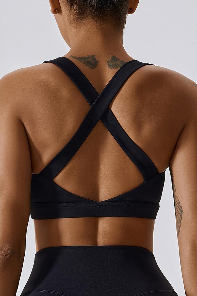 Crossover Back Bra Top – Stylish &amp; Supportive for Active Wear