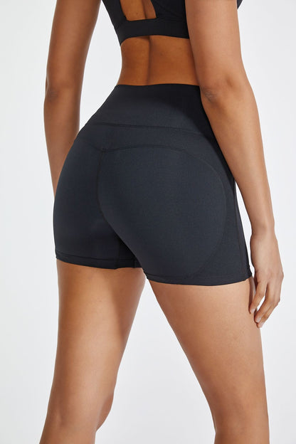 High-Rise Workout Crossover Waistband Shorts for Comfort and Style