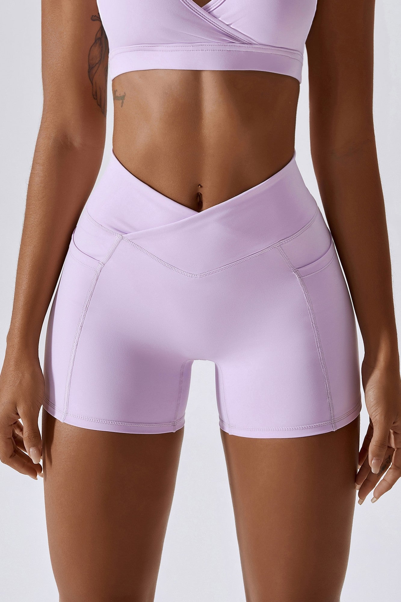 V-Waist Scrunch Mini Shorts With Pockets