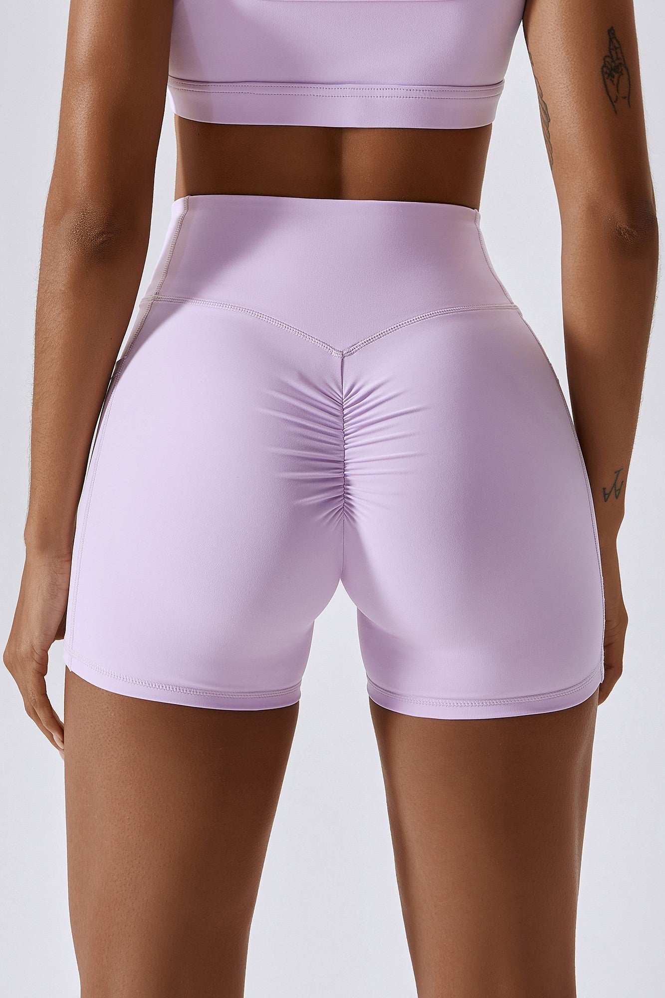 V-Waist Scrunch Mini Shorts With Pockets