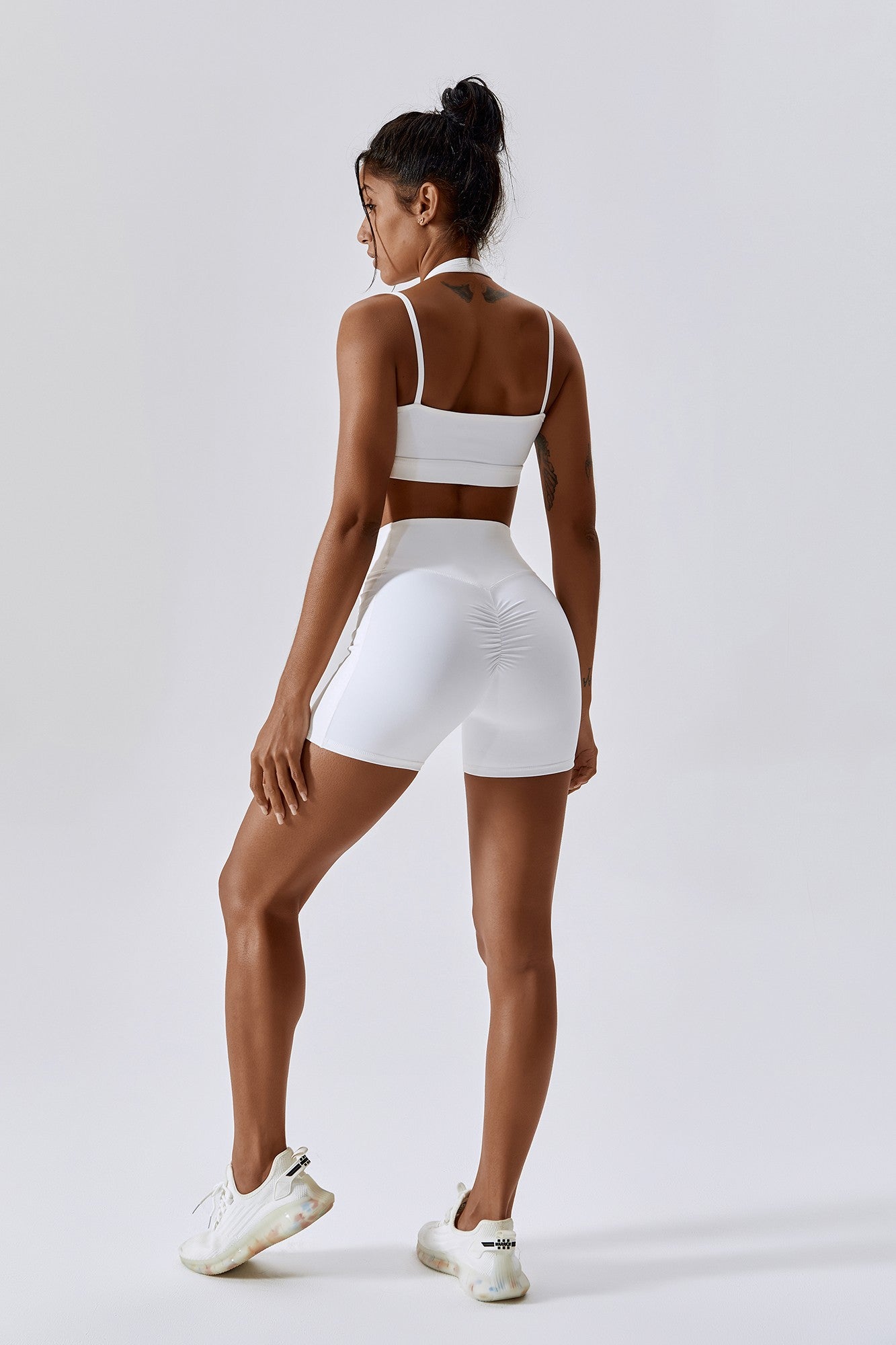 V-Waist Scrunch Mini Shorts With Pockets