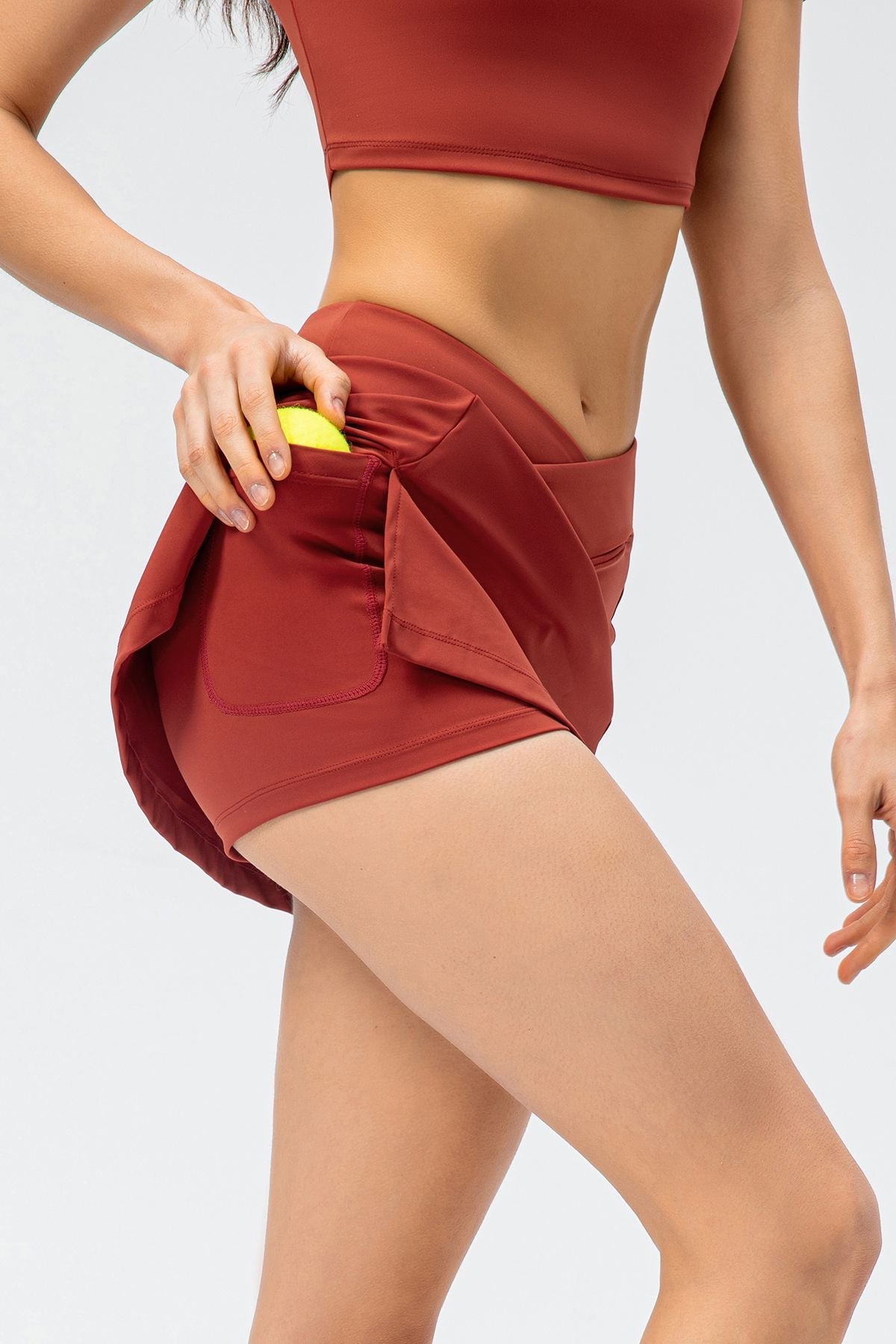 Crossover Tennis Skirt with Built-In Shorts - Stylish &amp; Functional