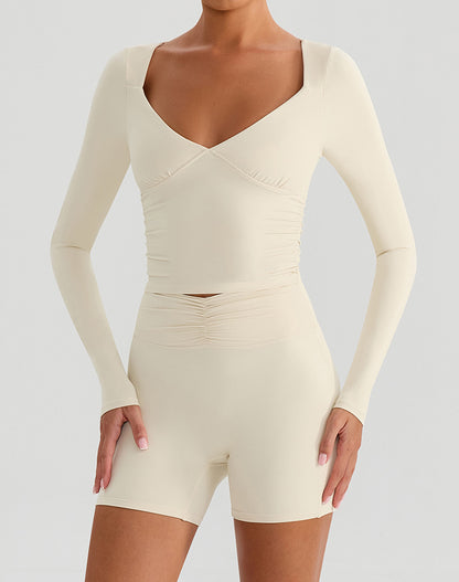 Long Sleeve Slim Fit Tops Fall T-Shirt with Thumb Holes