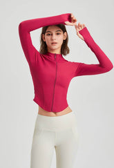 Full Zip-up Yoga Jacket with Thumb Holes