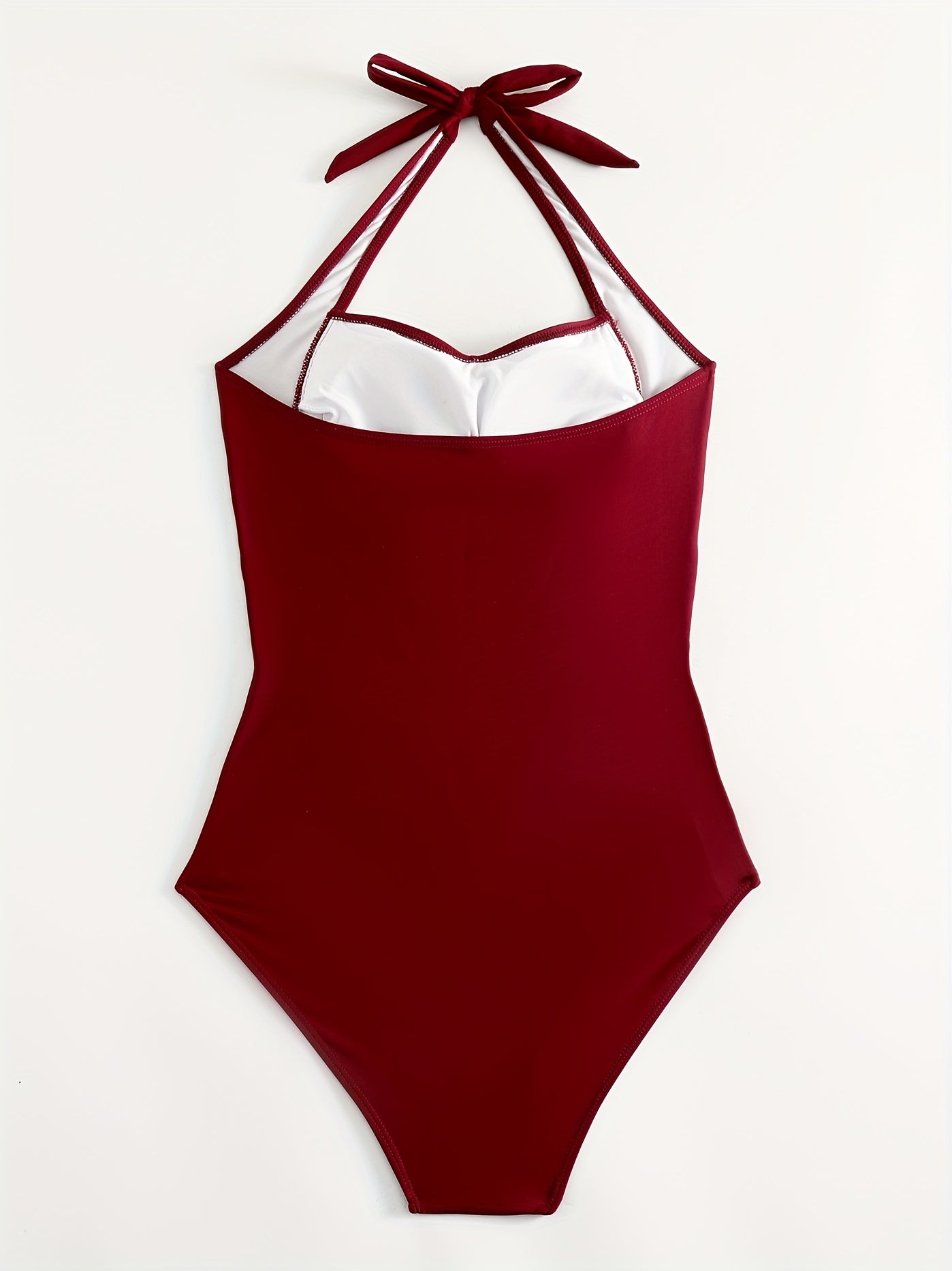 Ruched Halter Backless One-Piece Swimsuit - Create Sexy Silhouette