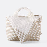 Handmade Woven Tote Bag Neoprene Handbag