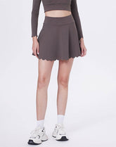 Mini Scalloped Hem Athletic Tennis Skirts with Short