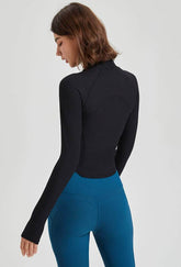 Full Zip-up Yoga Jacket with Thumb Holes