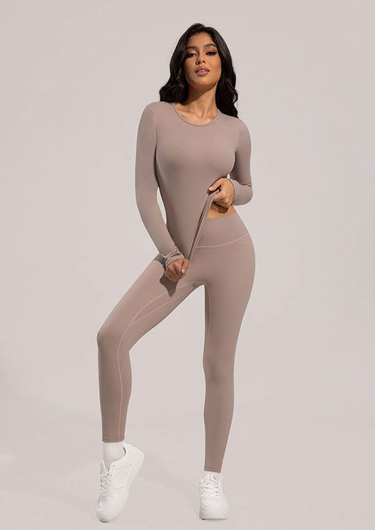 Solid Color Yoga Sports Set | Sleek &amp; Versatile Activewear for Workout