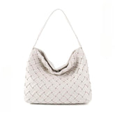 Vegan Leather Woven Tote Bag