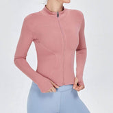 Full Zip Up Yoga Jacket with Thumb Hole
