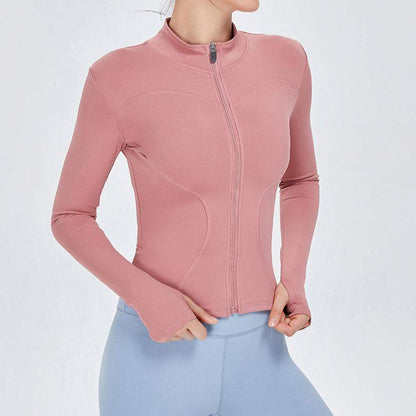 Full Zip-Up Yoga Jacket with Thumb Holes | Functional &amp; Stylish