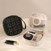 Tweed Zipper Cosmetic Bag