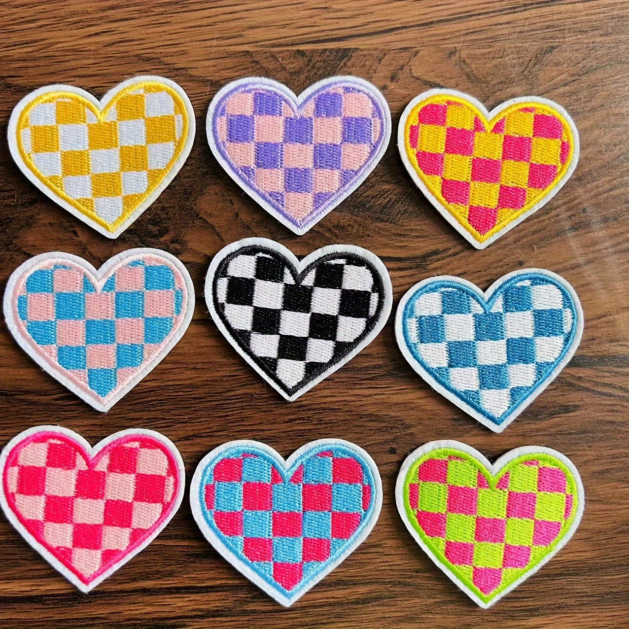 Grid Love Embroidery Stickers