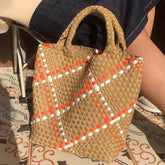 Woven Tote Bag and Purse Neoprene Handbag