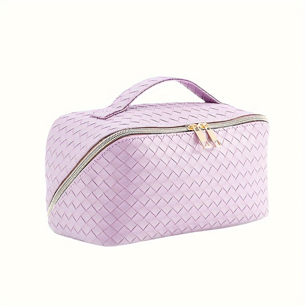 Large Capacity Cosmetic Bag with Handle &amp; Dividers