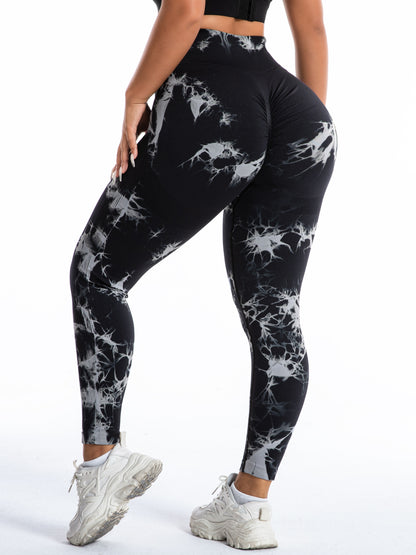 Plus Size High-Waisted Tie-Dye Yoga Pants