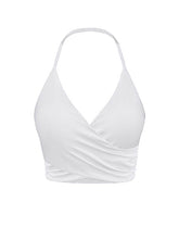 Halter Sports Tank Crop Tops with Removable Bra Pad