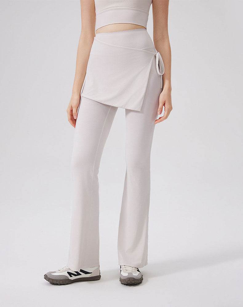 High Waisted Yoga Flare Leggings Wide Leg Pant with Skirt