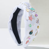Ocean Knotted Headband with Pearl Rhinestone Starfish Shark Shell