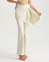 High Waisted Yoga Flare Pants Fake Two Piece Pant with Skirt
