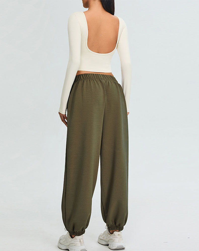 Activewear Set with U-Shaped Back Top and Sweatpant