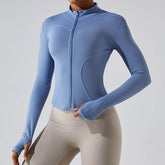Full Zip Up Yoga Jacket with Thumb Hole