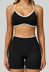 Sport Set with Color Block Sports Bras and Short