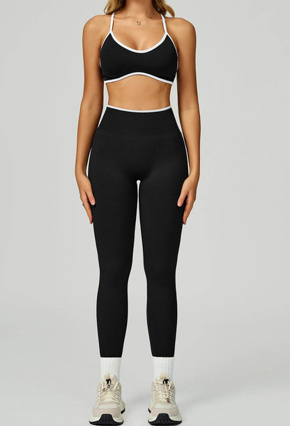 Sport Set with Color Block Sports Bras and Legging