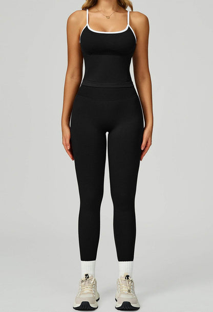 Sport Set with Color Block Tank Top and Legging