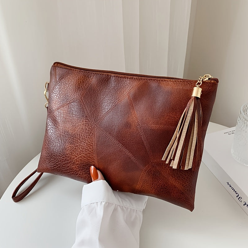 Retro Tassel Decor Clutch Bag