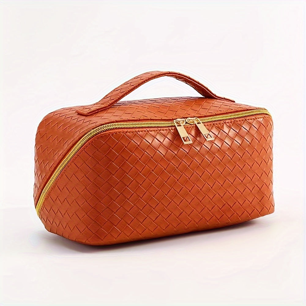 Large Capacity Cosmetic Bag with Handle &amp; Dividers