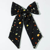 Large Black Halloween Hair Bows Spooky Hair Clips