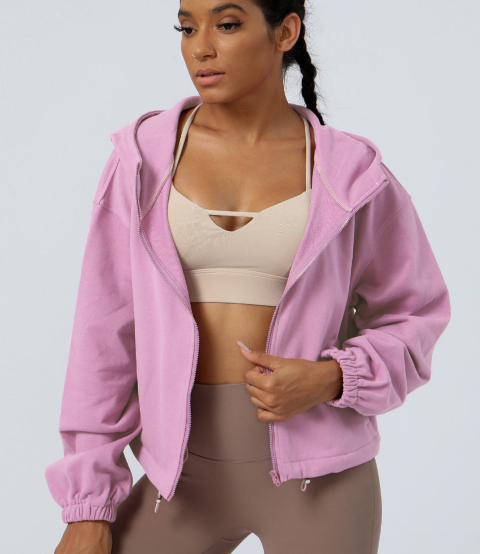 Loose Workout Hoodies With Zipper