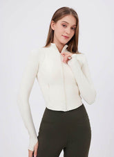 Cropped Running Jacket with Thumb Holes