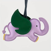 Flying Elephant PU Leather Keychain