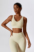 Deep Plunge Backless Tank Top - Stylish and Sporty Workout Wear