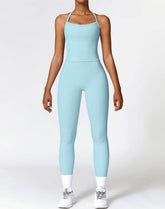 Athletic Wear with Criss Cross Back Tank Top and Legging