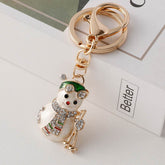 Rhinestone Christmas Keychain Crystal Christmas Accessories