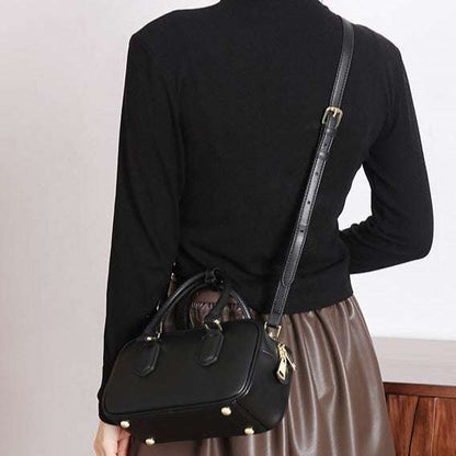 Retro Leather Handle Shoulder Bag | Classic Style with Modern Flair