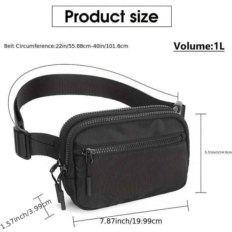 Waist Bag with 4 Zipper Pockets