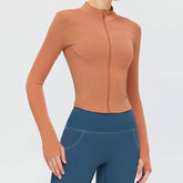 Full Zip Up Yoga Jacket with Thumb Hole