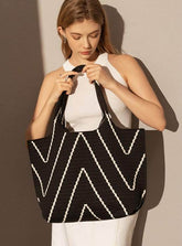 Polyester Large knitted Handbag