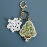 Hand Knitted Crochet Christmas Tree Bag Keychain
